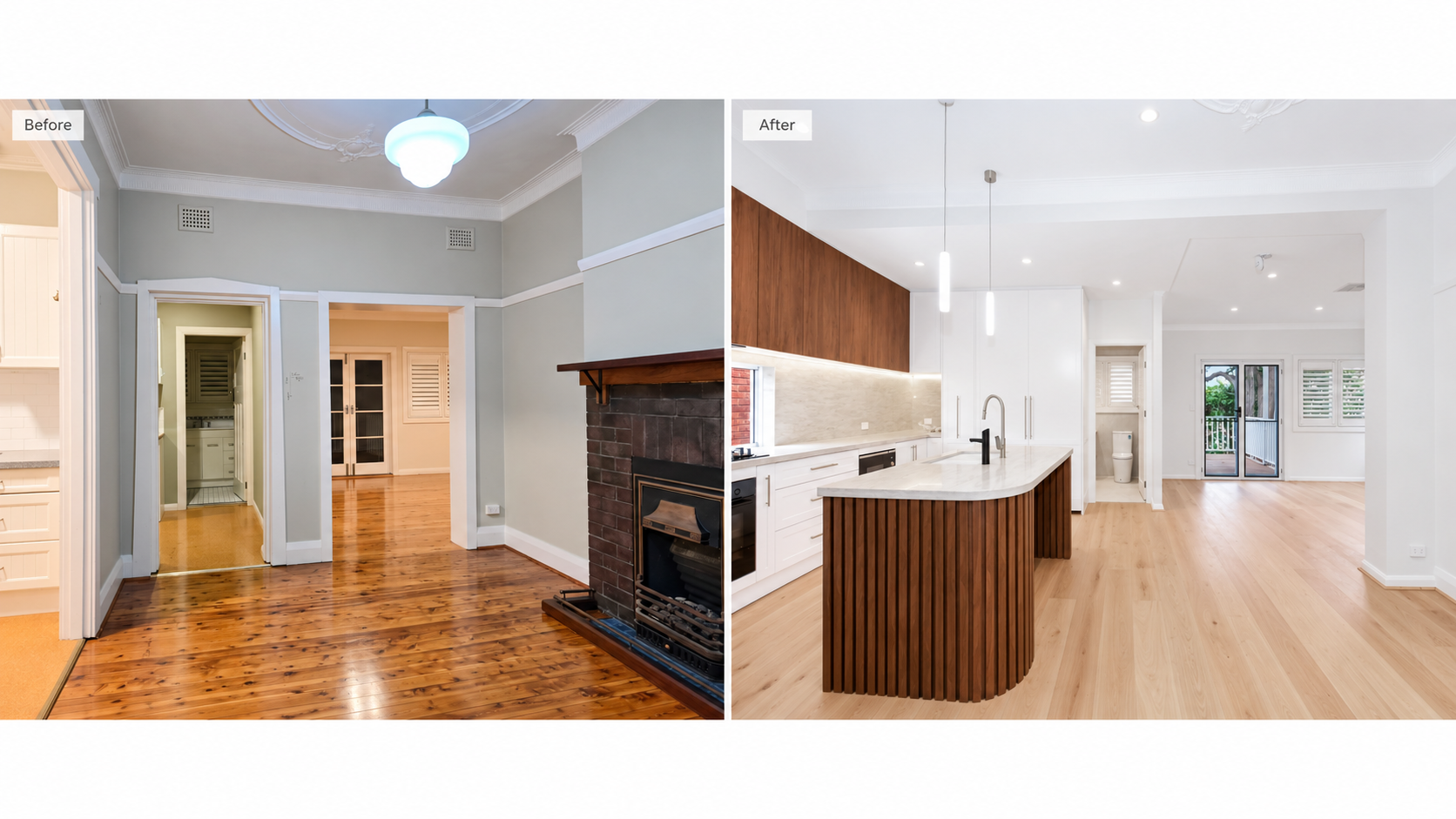 befor and after renovation of house